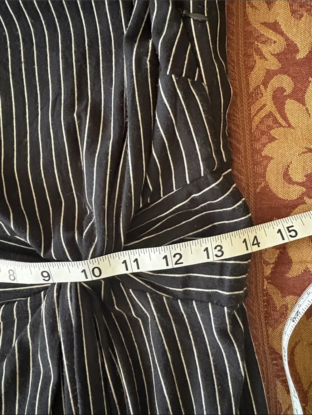 Ann Taylor Black and White Pinstripe Sheath Knot-Front knit dress Size 4
